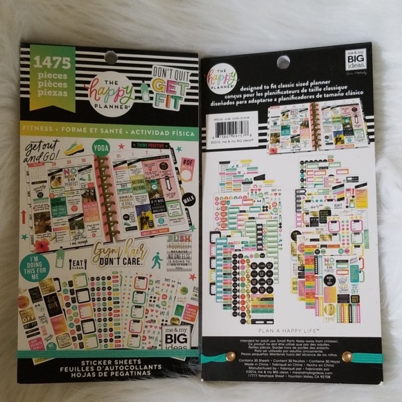 Me &amp; My Big Ideas | Office | Mambi Happy Planner 475 Fitness Stickers ...